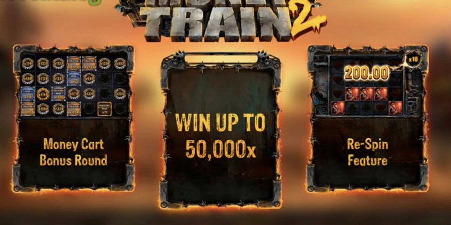 Modo demonstração do Money Train 2 com moedas animadas e um grande prêmio